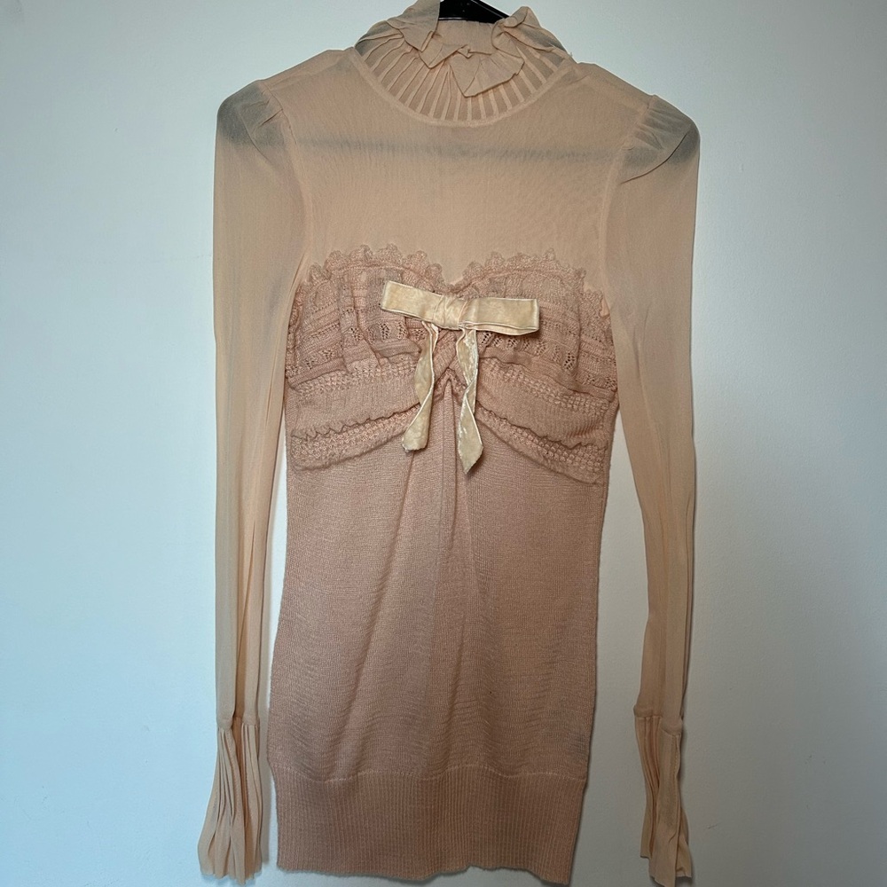 Vintage Sheer Babydoll Sweater Top